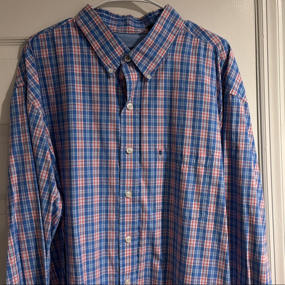 Izod Casual Button Down Shirt in Blue and Pink - perfect for easter